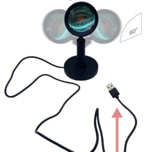 1 Piece Sunset LED Spotlight, Mini Creative Projection Ambient Light, Romantic Night Light for Bedroom, Coffee Shop, Live Wall Decoration