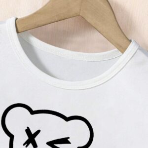Boys' 2-Piece Summer Outfit: T-Shirt with Cartoon Bear Print and Shorts