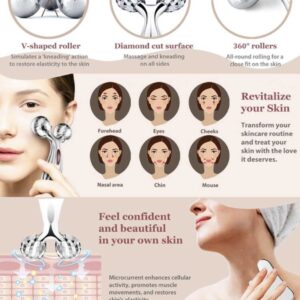Stainless Steel Gua Sha and Facial Roller Set, Face Scraper Tool, Face Massager for Shaping Facial Care, Metal Gua Sha Face Roller for Skin Care, Women’s Face Massager.