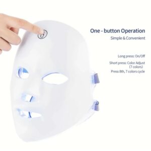 7-Color Light Facial Mask, Touchscreen Skincare Device, Portable Multi-Function Beauty Tool, USB Rechargeable (Valentine’s/Mother’s Day Gift)