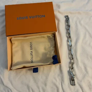 Silver Louis Vuitton Chain Monogram Bracelet