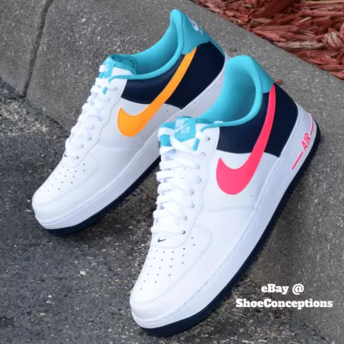 Nike Air Force 1 '07 Shoes White Thunder Blue Pink HF4849-100 Men's Sizes NEW