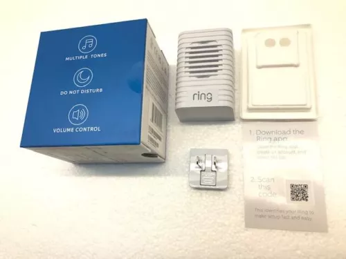 Ring Wi-Fi Chime Doorbell Outlet Plug-In, White, 1st Generation