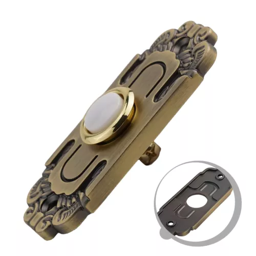 Elegant LED Lighted Doorbell Button Antique Bronze Finish Metal Construction