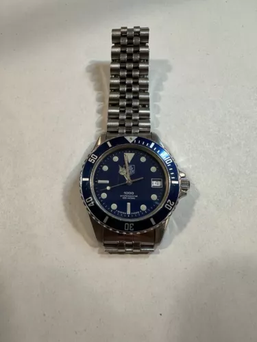 Vintage TAG HEUER 1000 Professional 980.613 N/1 Blue Dial Dive Watch