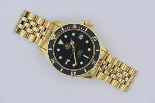 TAG Heuer 1000 Professional 984.013 "Wolf of Wall Street" Gold Plated Black Dial