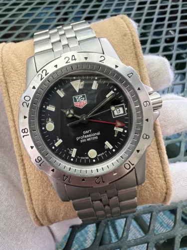 Tag Heuer Stainless Steel Quartz Men's GMT Professional Watch 159.306/1 BROKEN