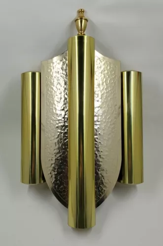 Vintage MCM NuTone Hammered Brass Door Chime Mt. Vernon K-20 L-20