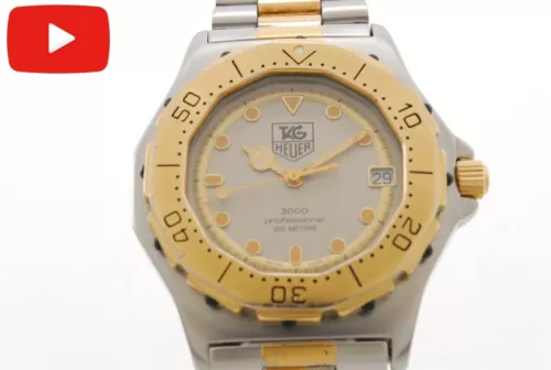 [Excellent+5] Tag Heuer 3000 Professional 934.206 Quartz Mens Watch Gold Silver