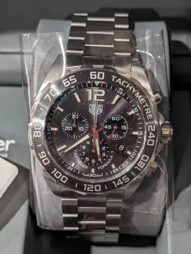 TAG HEUER 43mm Formula Qtz Chrono ANTHRACITE SUNBURST *Ceramic* CAZ1011 (9.9/10)