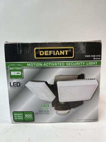 Defiant 180 degree Bronze Twin Battery Motion Sensor Outdoor LED Flood Light