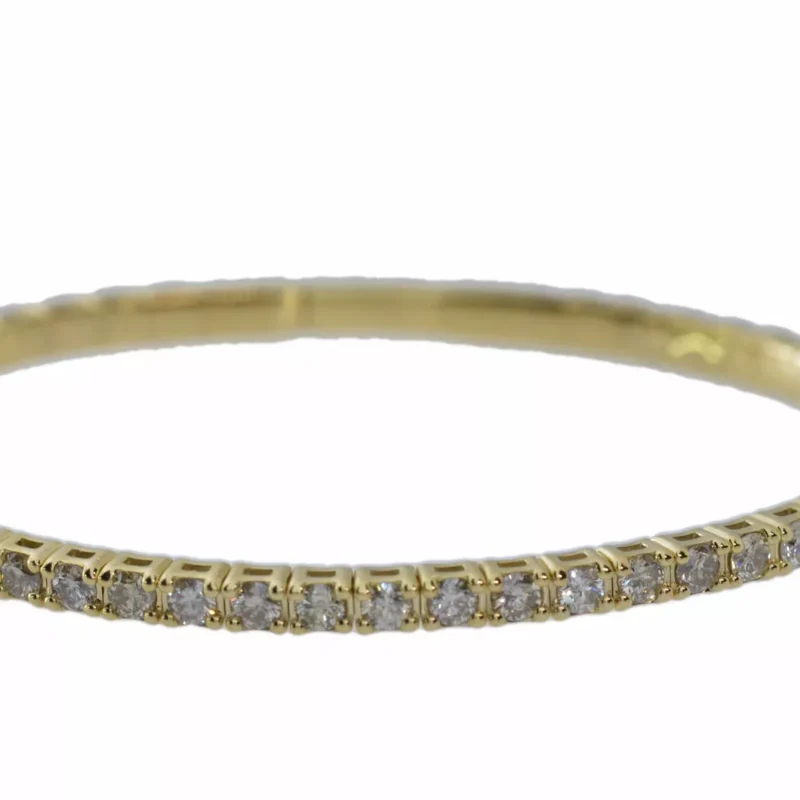 14Kt Gold 3.70Ct Lab grown Diamond Flexible Bangle