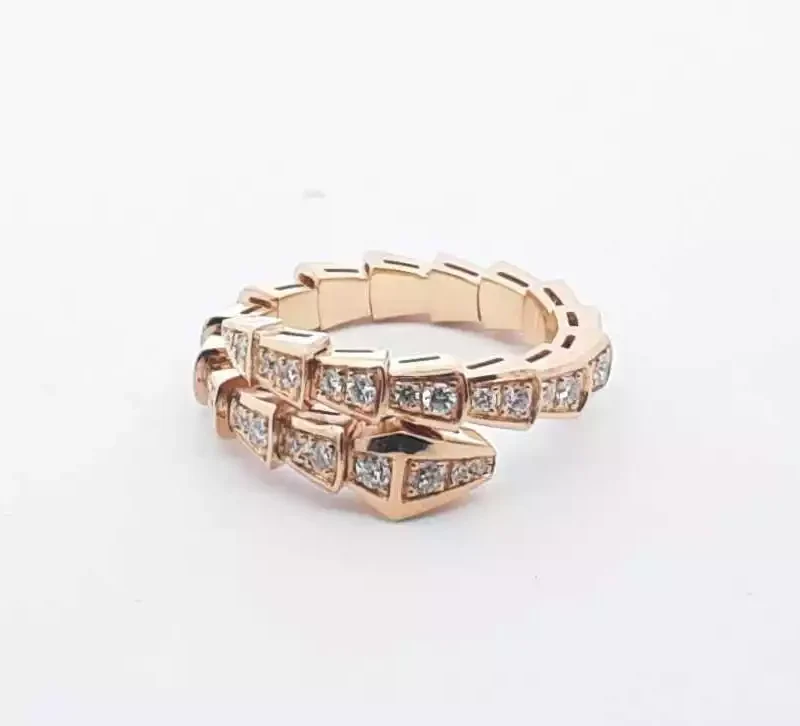 Bvlgari 18k Yellow Gold Serpenti Viper Ring Size 7 6.3g 1cttw Lh0724pxzxde