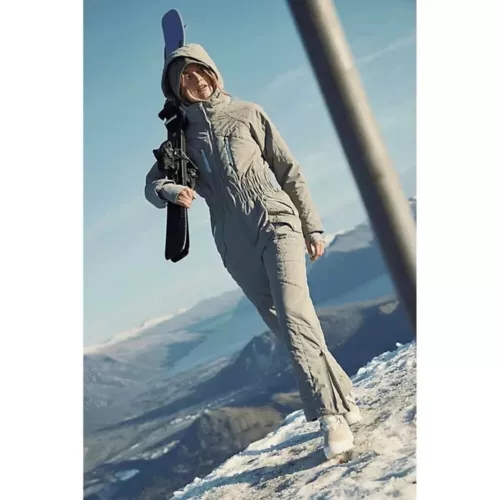 ($548) Free People FP Movement All Prepped Ski Snow Suit Womens XS Greyed Olive