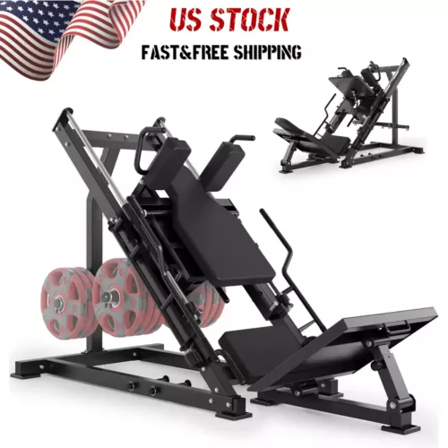 Leg Press Hack Squat Machine Adjustable Leg Exercise Machine with Linear Bearing