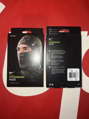 Nike Pro Hyperwarm Hood Dri Fit Camo Green Balaclava Brand New