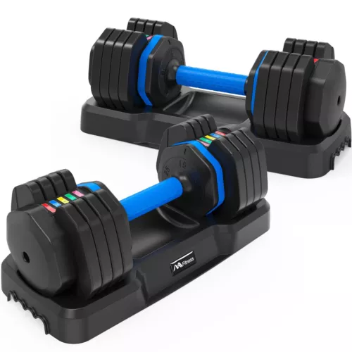 New ListingSet of 2 Adjustable 55 LB Weight Dumbbell Set Home Body Strength Fitness Barbell