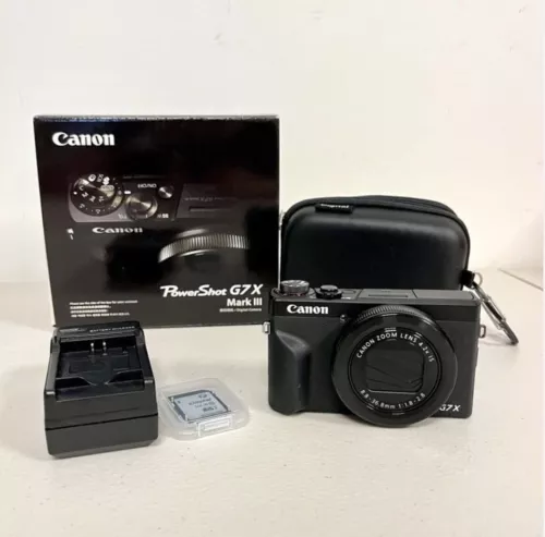 Canon PowerShot G7X Mark III 20.1 MP Compact Digital Camera + Battery + Charger