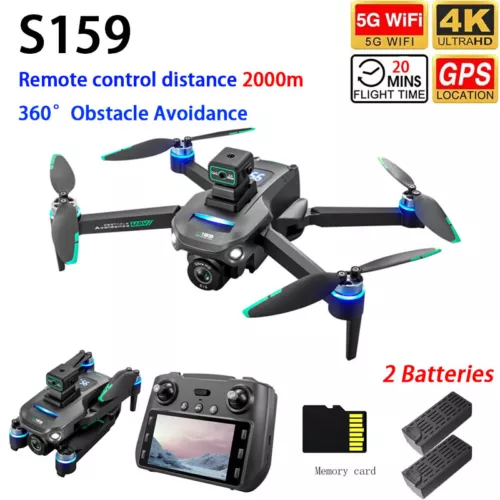 S159 RC Drone GPS FPV 4K HD Dual Camera 360° Obstacle Avoidance Smart Follow