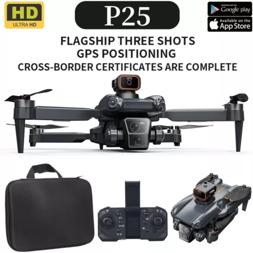 Drones with HD Camera 4K Dual RC Drone WIFI FPV Foldable Quadcopter 3 Battery US