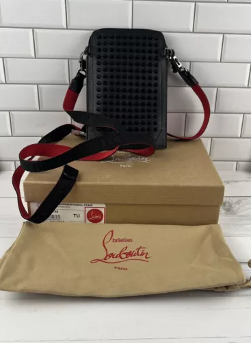 Christian Louboutin Loubilab CALF Empire/Spikes/Cl Strap Black Shoulder Bag