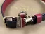 NEW $148 COACH Dog Collar Size M Brown Black SIG C Coated Canvas Red Leather