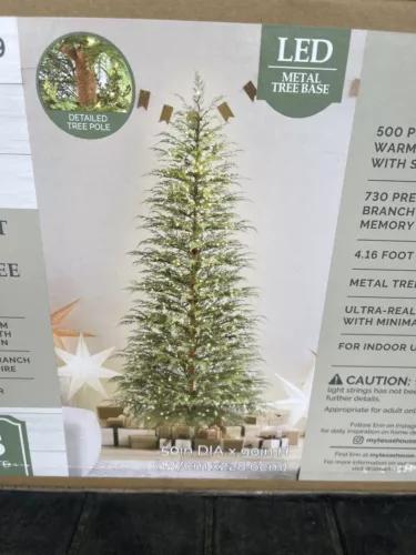 My Texas House 7.5ft Pre-lit Twinkle LED Cypress Artificial Christmas Tree 2024
