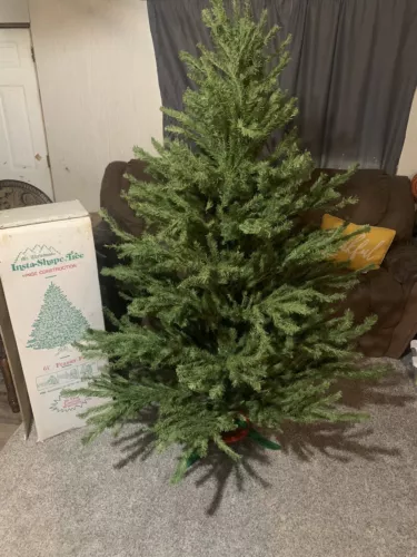 VTG 70s 80s Mr. Christmas Insta-shape Tree Hinge 6 .5 Ft w/ Original Box Great!