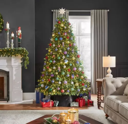 Home Decorators Collection 7.5 Ft. ELEGANT Grand Fir Pre-lit Tree w/Timer NEW