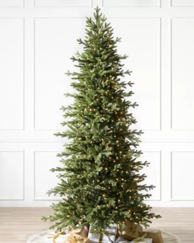 Balsam Hill Red Spruce Trees, 6.5′ , Slim Tree , LED Clear Lights , Standard