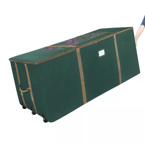 Elf Stor Green Rolling Christmas Tree Storage Duffel Bag w/Window for 9 Ft Tree