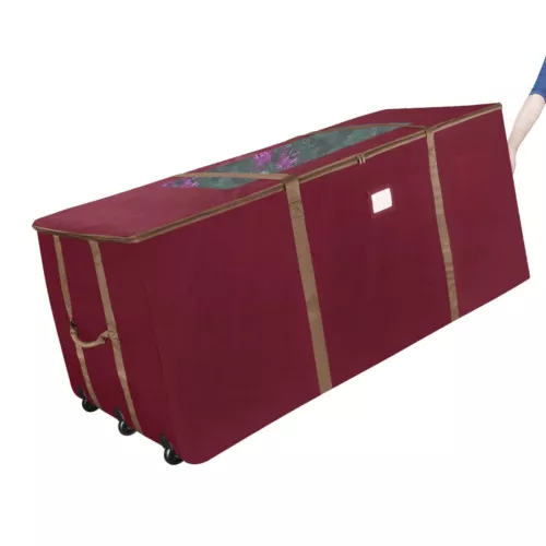 Elf Stor Red Rolling Christmas Tree Storage Duffel Bag w/Window for 9 Ft Tree