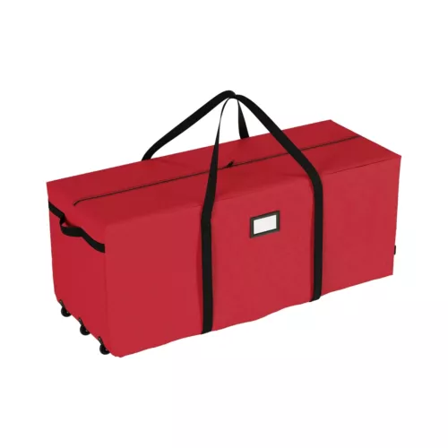 Elf Stor Red Rolling Christmas Tree Storage Bag, (L) 59" x (W) 21.75" x (H) 2...