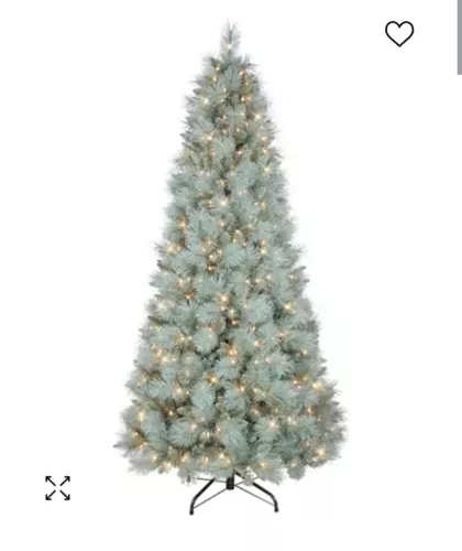 Paleo Christmas Tree Statford Pine With Glitter 7.5 Ft 500 Clear Lights