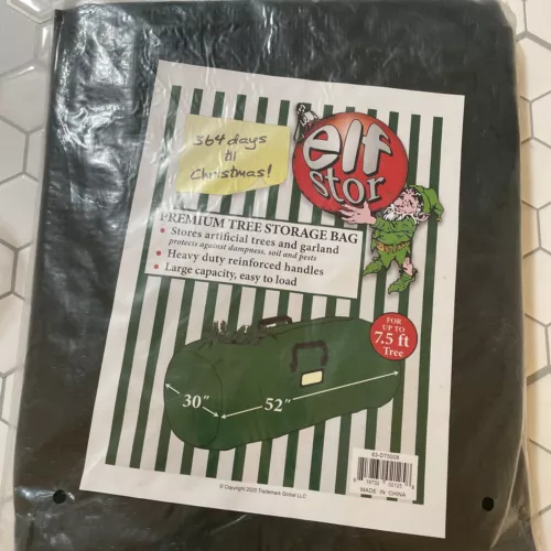 Elf Stor Green Christmas Storage Bag Large up to 7.5 Foot Tree Artificial Tree