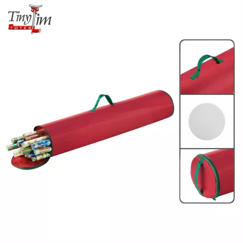 Elf Stor Premium Christmas 40 Inch Wrapping Paper Storage Tube with Handle