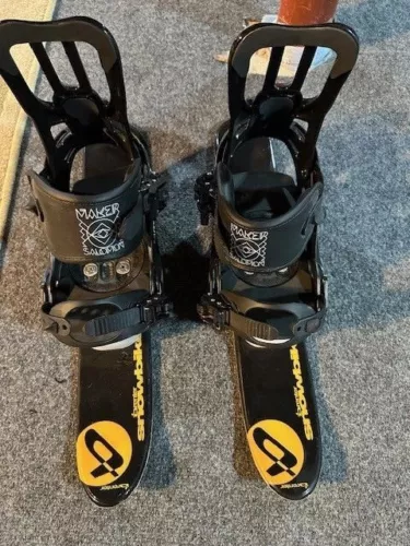 Brenter Foot Skis with Medium Snowboard Bindings
Opens in a new window or tab
