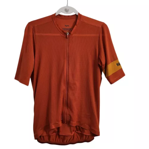 New ListingRapha Cycling Jersey Mens Large Dark Orange Pro Team Lightweight Short Sleeve